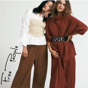 Free People Brown Eyed Girl Ruched Sleeve Shirt